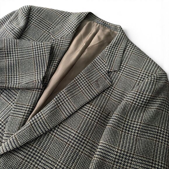 Corneliani Other - Corneliani Harry Rosen Blazer Men 38R/ 48IT Brown Glen Plaid Wool Cupro Italy